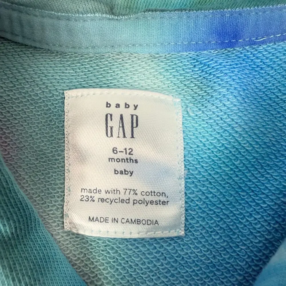 Baby Gap Tie Dye‎ Hoodie Shorts Set Blue Green Pink 6-12 Months